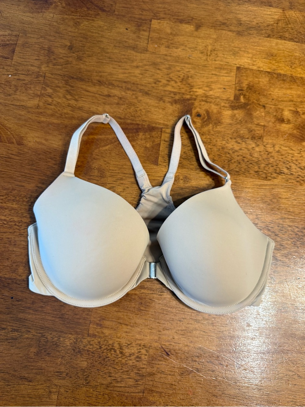 Soma Memorable Full Coverage Front Close Racerback Bra Nude Tan 34D